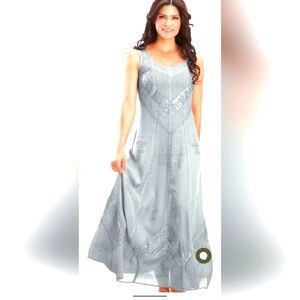 Holy Clothing Ena Maxi Limited Edition Dress. Size Large. Color is Silver Pewter